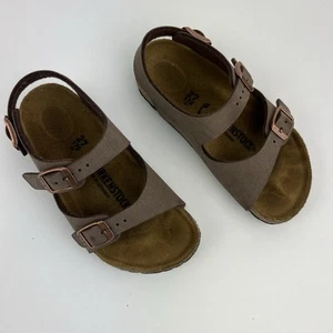 Birkenstock Roma Kids Children Ankle Strap Mocha Narrow Size 27 Worn Once - Picture 1 of 4