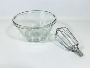 Schüssel Rührschüssel für Küchenmaschine KM4 DDR Sachsen Glas + Schneebesen - Bild 1 von 12