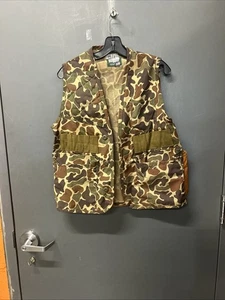 Vintage 1980's SafTbak Made In USA Duck Hunter Camo Vest sz M/L - Picture 1 of 6