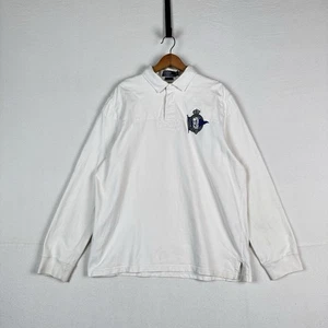 Vtg Polo Ralph Lauren Nautical Crest Quilted Elbow Pads Rugby Shirt Mens XL - Picture 1 of 17