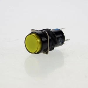 5x DC 12V Yellow Round Lamp Panel Mount Maintained Push Button Switch 16mm NO NC - Picture 1 of 1