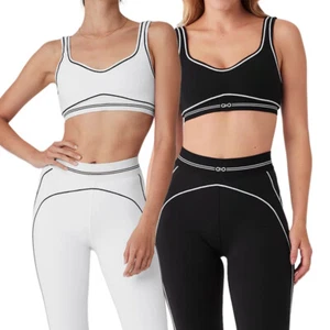 Mujeres Yoga Chaleco Leggings Conjunto Sujetador Deportivo Cintura Alta Sin Costuras Leggings Gimnasio Traje. - Imagen 1 de 22