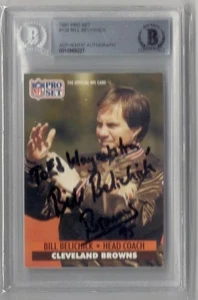 1991 BILL BELICHICK RC SIGNED AUTOgraphed Rookie CARD BECKETT BAS SLABBED *RARE* - Picture 1 of 1