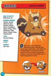 Pokemon Bibarel 2007 Tarjeta Coleccionable Personaje Figura de Acción Pin-Up Arte Impresión Anuncio - Imagen 1 de 4