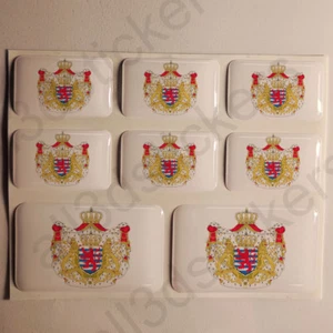 Pegatinas Luxemburgo Escudo de Armas Pegatina Vinilo Adhesivo Resina 3D Relieve - Picture 1 of 1