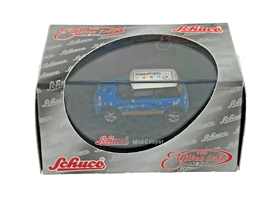 Schuco 1:87 Diecast Model - Mini Cooper "Happy Digits" Blue Car Model - Image 1 of 3