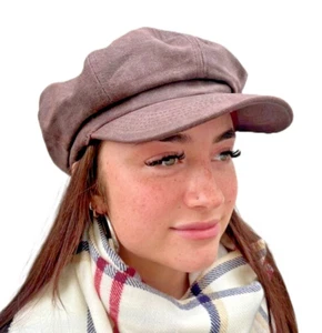 Baker Boy Hat Newsboy Cap Brown Waxed Cotton Showerproof Hat - Picture 1 of 5