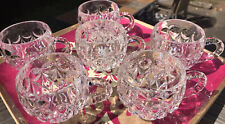 6 Vintage Nachtmann Bleikristall Crystal Clear EDELWEISS Punch Cups Disc Glass