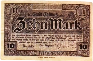 1918 Germany GOTTBUS 10 MARK banknote - Picture 1 of 2