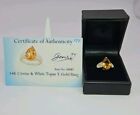 14K Solid Yellow Gold Genuine Citrine Ring Gems Tv Certified No 30085 Sz 7 5.87G