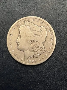 1901 O Morgan Silver Dollar USA 90% Silbermünze New Orleans roh - Bild 1 von 4