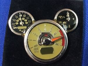 Disney Pin Mickey Mouse Icon Head Tachometer Dashboard Speedometer Instrument 