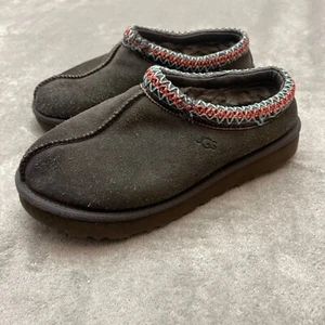 UGG Tasman Slippers Clogs Women Size 6  Suede Dark Gray Lined Comfort Shoes - Picture 1 of 7