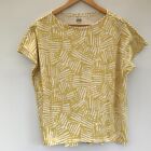 UNIQLO Scandinavian Pattern Collection T Shirt L Yellow Abstract Pattern Cotton