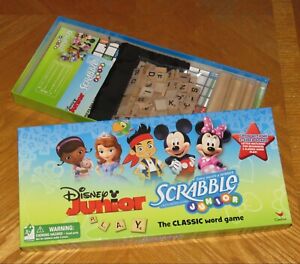 Disney Junior Scrabble Board Game - Complete 100 Wood Letter Tiles 2013 Cardinal