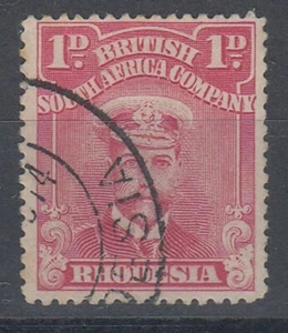 RHODESIA 1913 ADMIRAL 1d. CARMINE-ROSE PERF 15 USED (ID:877/D61825) - Picture 1 of 1