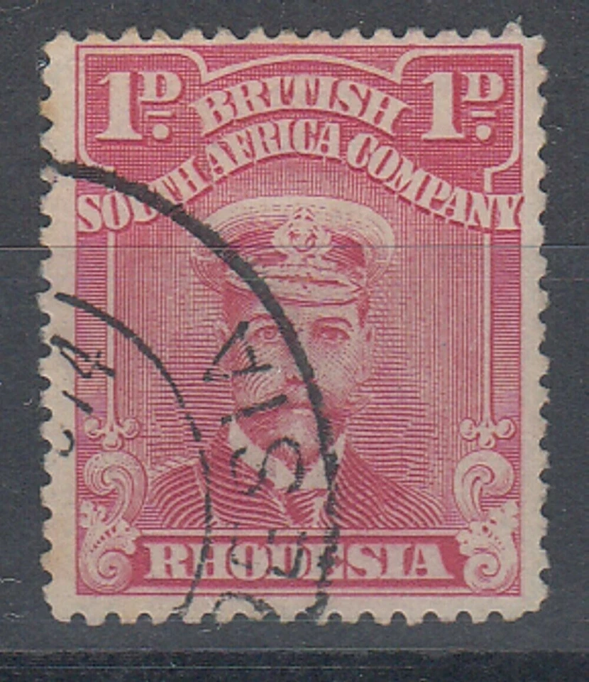 RHODESIA 1913 ALMIRANTE 1d. CARMINE-ROSE PERF 15 USADO (ID:877/D61825) Foto 1 de 1