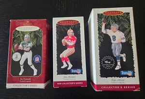 NIB Lot of (3) Montana~Aikman~Namath Hallmark Ornaments NFL Football Legends - Picture 1 of 8