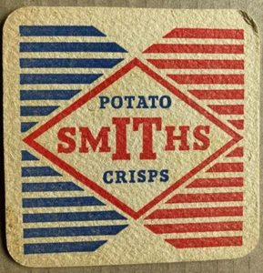 VINTAGE SMITHS POTATO CRISPS DRINKS BAR BEER MAT COASTER - Picture 1 of 1
