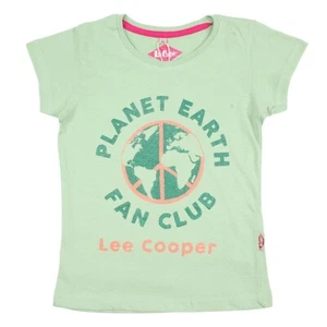 Girl's T-Shirt. Lee Cooper. Short Sleeves. Green Color. 4 To 14 Years. - Picture 1 of 5