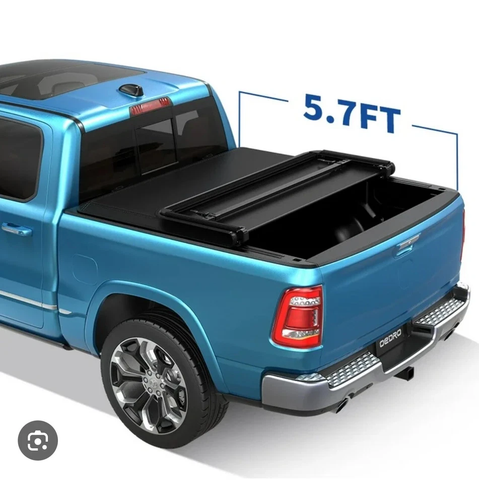 4 折叠 5.7 床 硬吨盖 道奇 ram 2009 - 2024, 黑色. 未使用,全新。 — 第 1/2 张图片