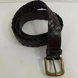 Charles Tyrwhitt Mens Belt 42-44 Brown Braided Genuine Leather Golf Casual Work - Picture 1 of 9