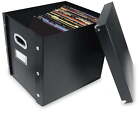 Snap-N-Store Vinyl Records Storage Box with 13 Count Record Guides, Black