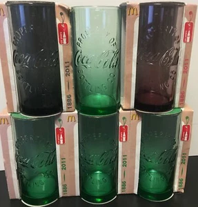 🔥 Set of 6 Coca-Cola Coke 125 Year Anniversary Glasses in Boxes McDonald’s NOS - Picture 1 of 20