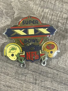 Prendedor de coleccionistas del Super Bowl XIX de la NFL 1985 | San Francisco 49ers VS Miami Dolphins - Imagen 1 de 4
