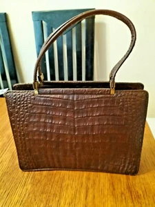 Bolso de Mano Cocodrilo Vintage Años 60 con Marco de Metal - Imagen 1 de 6