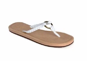 Ocean Minded MANHATTAN White Tan Braided Metal Ring Strap (D) Women's Sandals - Picture 1 of 9