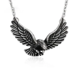 Collar de cadena colgante de águila feroz de acero inoxidable joyería de moda - Imagen 1 de 5