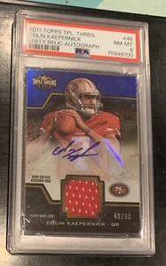2011 Topps Triple Threads Colin Kaepernick Autograph Unity Relic 49/90 PSA 8 - Picture 1 of 3