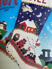 19.5" Lands End Christmas Stocking Kit Christmas Train and Angel