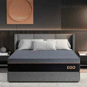 MLILY Ego Black 12" Queen Mattress: Gel Memory Foam in a Box, Medium Firmness - Picture 1 of 8
