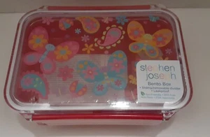Stephen Joseph Kids Bento Box Pink W/butterflies New - Picture 1 of 7