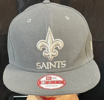РЕДКАЯ трудно найти New Era New Orleans Saints SnapBack Металлические Подполя - Изображение 1 из 4