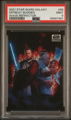 2021 STAR WARS GALAXY OFFBEAT BUDDIES WAVE REFRACTOR /99 PSA 9 - Image 1 of 2