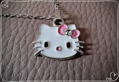 Parure collana ciondolo e orecchini Hello Kitty stainless steel necklace earings - Immagine 1 di 3