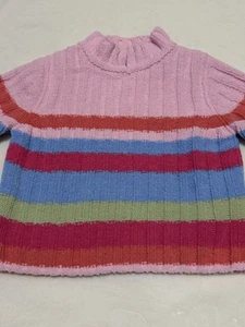 Kleinkind Pullover, zartrosa gestreift Stehkragen - Bild 1 von 6