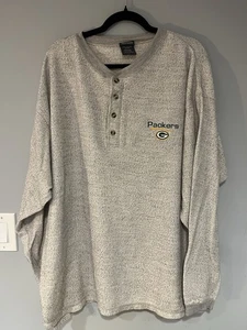 90s Green Bay Packers Size XL Henley Long Sleeve - Picture 1 of 4