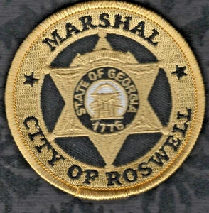 Roswell Georgia City Marshal Patch  3" - Picture 1 of 2