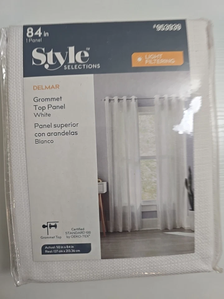 Panel superior con ojal Delmar filtrado de luz blanco 50x84 pulgadas 953939 Foto 1 de 3