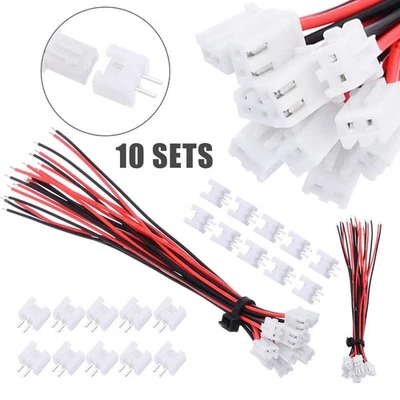 10 jeux 2 broches Mini XH2,54mm 24AWG connecteur-prise avec fils 200mm outil - Imagen 1 de 4