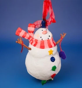 A Hallmark Keepsake Christmas Tree Ornament 2001 Happy Snowman w / Box Vintage - Picture 1 of 15