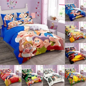 3D Cartoon Princess Dwarf Series Digital Printed Duvet Cover Pillowcase Bedding - Picture 1 of 31