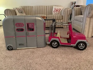 American Girl Doll/Our Generation Girl Doll cámper remolque y juego Jeep - Imagen 1 de 10