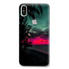 Skins décalcomanie enveloppe pour Apple iPhone XS Max Ocean coucher de soleil ciel rose