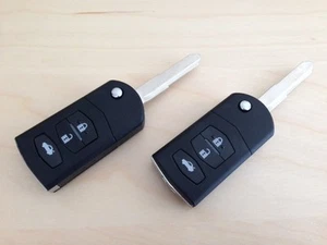 2 X Nuevo Mazda Mando a Distancia Abatible Llavero Carcasa Estuche para 3 Botones Mazda 3 6  - Imagen 1 de 3
