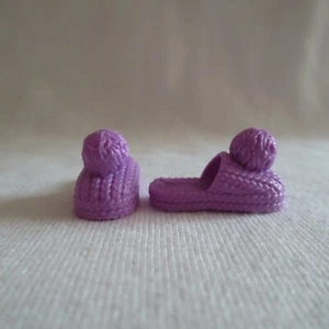 NEW Barbie Princess Adventure Slumber Party Doll Purple Knit Look Slippers Shoes - Picture 1 of 2